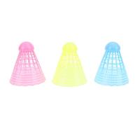 Tbest 3pcs LED Badminton Shuttlecocks, Illuminazione in Nylon Ad Alta Elasticità Bagliore nella Notte Oscura Badminton Shuttlecock (Rosa Giallo Blu)