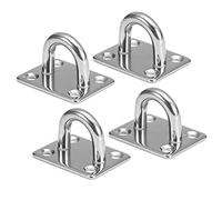 Tbest 4 Pezzi M5 M6 M8 Piastre con Occhiello per Cuscinetti Ganci per Montaggio a Parete in Acciaio Inossidabile 304 per Sacco da Boxe, Fasce di Resistenza, Sedia Sospesa, Amaca, Corda da Ponte (M8)