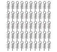 Tbest 50 Pezzi Esche da Pesca Perni di Bloccaggio a Molla Connettori Gancio in Acciaio Inossidabile per Esche Morbide Accessori per Attrezzi da Pesca d'acqua Dolce d'acqua Salata
