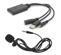 Tbest Adattatore Aux per Auto Microfono Vivavoce Wireless Universale 5.0 Aux In Cavo Audio Plug Riproduci Musica In Streaming per Tutti i Veicoli con Porta di Fabbrica