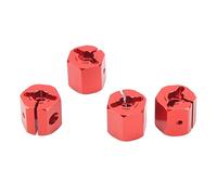 Tbest Adattatore Esagonale da 12 Mm Adattatori per Esagonale per Ruota in Lega di Alluminio da 12 Mm per Axial SCX10 90046 D90 1/10 RC Car Rosso 4 Pezzi Aggiornamento Leggero (rosso)