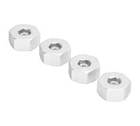 Tbest Adattatore per Ruota Combinatore Esagonale da 4 Pezzi da 5mm a 12mm per Camion WPL D12 1/10 RC - Parte di Aggiornamento in Lega di Alluminio Maggiore stabilità (#2)