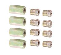 Tbest Assortimento di Raccordi per Freno Ottone Premium Antiruggine Elevata Durezza Connettori Durevoli Leggeri per Tubo 1/4 di Pollice Modifica Universale Dell'auto 12 Pezzi