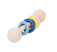 Tbest Baby Wooden Toys, Rattles & Plux Rings Wooden Racel Colasp Colasp Training Colore Percezione Baby Educational Toyfive Anelli (Modello a quattro anelli Macaron)