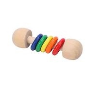 Tbest Baby Wooden Toys, Rattles & Plux Rings Wooden Racel Colasp Colasp Training Colore Percezione Baby Educational Toyfive Anelli (stile a cinque anelli di colore arcobaleno)