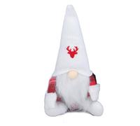 Tbest Bambola Gnoma di Natale, Piazza da Plaid Nera Rossa Simpatica Bambola Santa Gnoma per Decorazione Natalizia (Tipo 2)