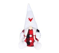 Tbest Bambola Gnoma di Natale, Piazza da Plaid Nera Rossa Simpatica Bambola Santa Gnoma per Decorazione Natalizia (Tipo 1)