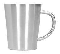 Tbest Bicchiere da Birra, 340ml Tazza Isolata a Doppia Parete (SILVER) | Acciaio inossidabile 304, impugnatura liscia, design resistente, per bevande calde