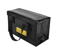 Tbest Borsa di Sicurezza per Batteria Lipo Antideflagrante Custodia di Ricarica per Ricarica Ignifuga di Grandi Dimensioni per Droni RC Banche di Alimentazione Batterie di Avviamento per Auto (BLACK)