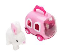 Tbest Bunny Interattivo Realistico con Orecchie in Movimento, Set Inclusivo in Gabbia, Compagno Sensoriale Abbracciabile per Ragazze di età Compresa tra 5,6,7,8, Materiale di Peluche Premium, Ideale