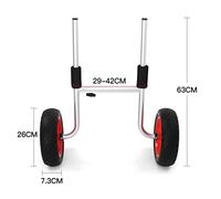 Tbest Carrello per Kayak da 50 kg, Cavalletti Ad Alluminio, Grandi Pneumatica a Gomma Piena, capacità di Carico, Carrello per Kayak Staccabile, Facile da Trasportalare con Barra