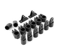 Tbest Cerniera per Coperta per Barche Ganascia Scorrevole Tappo Terminale in Nylon Set di Raccordi in Nylon Accessori Hardware Durevoli per Tubi 22 Mm 7/8 Pollici Nero 16 Pezzi