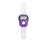 Tbest Contatore da Dito Digitale Tally Clicker con Display LCD a 5 Cifre Ripristinabile e Cinturino in Silicone per Pregare, Camminare, Contare, Sport (Purple)