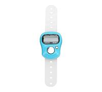Tbest Contatore da Dito Digitale Tally Clicker con Display LCD a 5 Cifre Ripristinabile e Cinturino in Silicone per Pregare, Camminare, Contare, Sport (Cielo Blu)