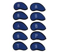 Tbest Copritesta Mazze da Golf Copritesta Protettivi Premium Durevoli in Rete di Ferro con Protezione Numeri Set da 10 Pezzi 3 4 5 6 7 8 9 P S A (BLUE)