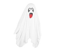 Tbest Costume da Fantasma con Viso Carino, Mantello in Nylon di Lunghezza | Leggero, design bianco classico, perfetto per le feste