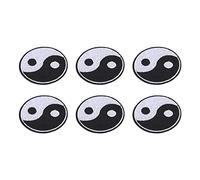 Tbest Cuciture di Cotone Coppa per Pacchetto da Camicia Pocket da Parete del Cappello - Yin Yang Patch con Abbigliamento Fai -da te Tai Chi Pattern 6pcs