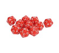 Tbest Dadi da Tavolo in Acrilico Poliedrico in Plastica da 10 Pezzi D20 Set D&D RPG Ad Alta Resistenza con Numeri Chiari per Giochi da Tavolo di Matematica (rosso)