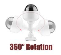 Tbest Dome Dummy Camera con Rotazione a 360° | LED lampeggiante realistico, materiale durevole, alimentato a batteria, per interni/esterni