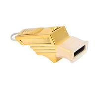 Tbest Fischietto Professionale per Addestramento per Arbitri, Bocchino Originale, Design a Doppia Camera d'Aria, Materiale in Resina ABS, Gancio in Nylon Regolabile, Alta Frequenza, (Gold)