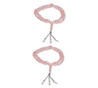 Tbest Ft Collezione 2 Pezzi Musulmani per Perline 99 Perline Mih Seors Conte Design Squisito Tasbih per Beador Borsa A Mano Musulmano RES Plies (Pink)