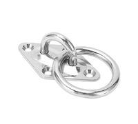 Tbest Gancio Ad Anello per Montaggio a Parete, Piastra per Occhiello con Cuscinetto Diamantato M6x66x40mm Gancio Ad Anello per Montaggio a Parete in Acciaio Inossidabile 316 per Yacht Barca