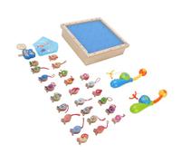 Tbest Giocattolo di Match di Memoria a 24 Pezzi, Gioco di Pesca e Memoria in Legno 2 in 1 con Tavole a Doppia Faccia, Giocattolo di abilità Cognitiva Educativa per Bambini di età 3, 4, 5, 6,