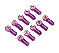 Tbest Giunto per estremità Asta di Collegamento in Alluminio M3 da 10 Pezzi per Aggiornamento Auto AXIAL SCX10 1/10 RC - Supporto per Testa in Metallo Ad Alta Resistenza per Guida Stabile (PURPLE)