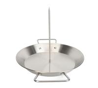 Tbest Griglia per Spiedini Verticale Griglia per Barbecue Rimovibile in Acciaio Inossidabile per Cucinare all'aperto Picnic in Famiglia, Campeggio con Raccoglitore e Spazzola Facile (Colore