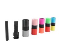 Tbest Impatto del Set di Presa Dado a Traino 7 Pc Colorati Ruota in Acciaio Molibdeno Cromo con Manicotto Protettivo per la Maggior Parte delle Auto Universali