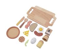Tbest In Legno Gioca a Cibi Finti con Tagliere, Verdure e Frutta Finta Sliceabile, Kit di Giocattoli da Cucina Multifunzionale, per Esperienza di Simulazione di Cottura Completa, Adatto per 3