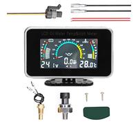 Tbest Indicatore di Tensione e Temperatura della Pressione dell'olio Digitale LCD 3 in 1 per Auto Universale 9-36 V per Camion Suv con Anti-shake e Allarme