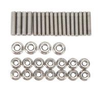 Tbest Kit di 18 Bulloni e Dadi per Prigionieri della Coppa Dell'olio, in Acciaio Inossidabile 304 Temprato e Lucidato, per Motori Chevy Small Block 283 327 350 400