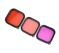 Tbest Kit di Lenti per Immersione da 3 Pezzi per Custodia da 8 9 10 - Rosso Chiaro/Rosso/Viola per Immersioni con Snorkeling - Correzione del Colore del Foro della Corda Anti-perdita