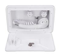 Tbest Kit Doccia Esterna con Tubo Flessibile Retrattile 1,5 M e Rubinetto Esterno Universale per, Furgone, Barca, Roulotte