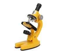 Tbest Kit per il Microscopio per Bambini per Bambini Portatili Portatile 200x 1200x per gli Studenti Laboratorio di Scuola di Plastica Vetro Ottico in Plastica (YELLOW)