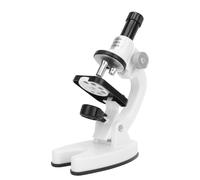 Tbest Kit per il Microscopio per Bambini per Bambini Portatili Portatile 200x 1200x per gli Studenti Laboratorio di Scuola di Plastica Vetro Ottico in Plastica (WHITE)