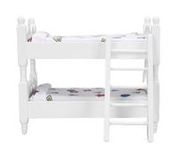 Tbest Letto a Castello della Casa delle Bambole, Letto in Legno in Legno 1:12 con Lassa per Bambini Finta Gioco, Perfettamente Proporzionato per il Display Realistico delle Bambole, il Design