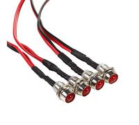 Tbest Luce cruscotto pilota pannello, 4 pz 12V DC 8mm spia LED spia luminosa adatta sostituzione per auto, furgoni, barche e altri veicoli universali(Rosso)