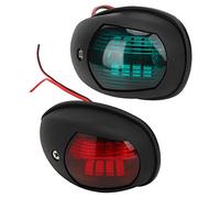 Tbest Luce di Navigazione per Barche, Luci Rosse e Verdi per Barche, 1 Paio di Indicatori Luminosi di Navigazione Marittima Lampada di Segnalazione per Spedizione a Pressione Larga (Nero)