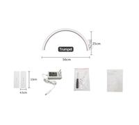 Tbest Luce di Riempimento a Forma di Mezzaluna, Lampada da Scrivania LED da 36 W con 204 Perline 10 Livelli di luminosità Regolabile per la Lettura di Video in Streaming (Spina europea)