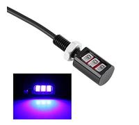 Tbest Luce Universale LED Lampada a Vite per Auto Moto 12V 3W 4 Opzioni di Colore Bianco Blu Rosso Giallo Alluminio 12x18mm 30cm Coppia di Cavi (luce blu)