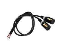 Tbest Luce Universale LED Lampada a Vite per Auto Moto 12V 3W 4 Opzioni di Colore Bianco Blu Rosso Giallo Alluminio 12x18mm 30cm Coppia di Cavi (luce bianca)