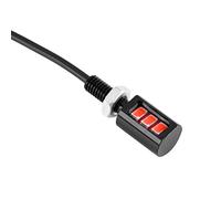 Tbest Luce Universale LED Lampada a Vite per Auto Moto 12V 3W 4 Opzioni di Colore Bianco Blu Rosso Giallo Alluminio 12x18mm 30cm Coppia di Cavi (Luce rossa)