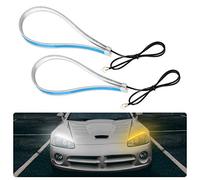 Tbest Luci di striscia per fari a LED, striscia di luce a LED DRL, striscia di LED per tubo ultra sottile per auto 60 cm, luce di marcia diurna, indicatore di direzione