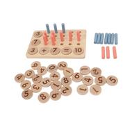 Tbest Manipulanti di Matematica Giocattoli, Durevoli Counter Kit a 10 Cifre, Strumento di Sviluppo Cognitivo con Legno di Faggio, Base di Gomma per l'apprendimento in età Prescolare, Giochi di
