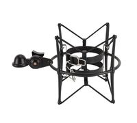 Tbest Microfoni Shock Montaggio Ad Alto Isolamento in Lega di Zinco Porta a Clip Microfin (BLACK)