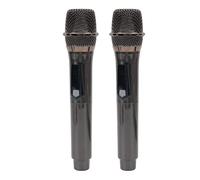 Tbest Microfonico Wireless UHF Professionale 2 Microfono Wireless Portatile Microfono Dinamico per Performance Sul Palco Webcast Recording Studio Home KTV