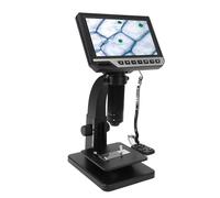 Tbest Microscopio Biologico Digitale con Schermata LCD da 7 Pollici 500x 2000x Dual Lens Camera da 12 MP Video 1080p 10 Luci a LED Regolabili per L'ispezione della Ricerca Medica di