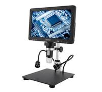 Tbest Microscopio Digitale LCD da 10 Pollici Lente d'ingrandimento per Microscopio 1500X 20MP con 8 Luci LED Cavo di Interfaccia Multimediale HD con Telecomando Microfono Digitale da 10 Pollici
